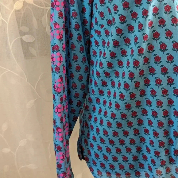 J. Crew Partial Button Down, Floral, 100% Cotton, Long Sleeves, Size S - Picture 3 of 7